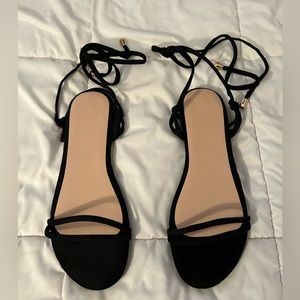 Black Lace up Sandals